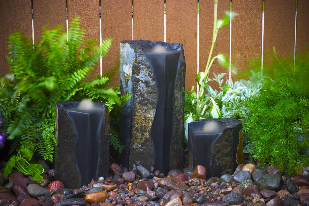 Double Textured Basalt Cored Water Columns 